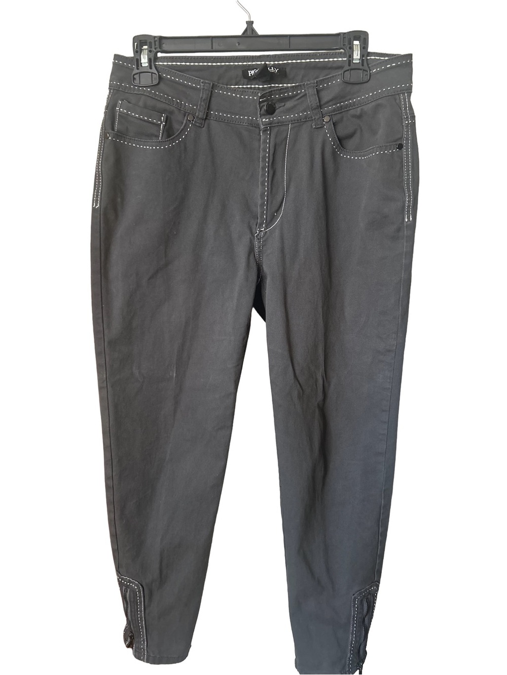 Picadilly Canada Dark Gray Pants with White Stitching - Size 10